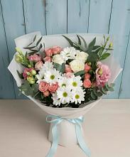 Букет цветов из:  Розы, Лизиантусы и Хризантемы #REPLACE_PRED# Зеленой Роще