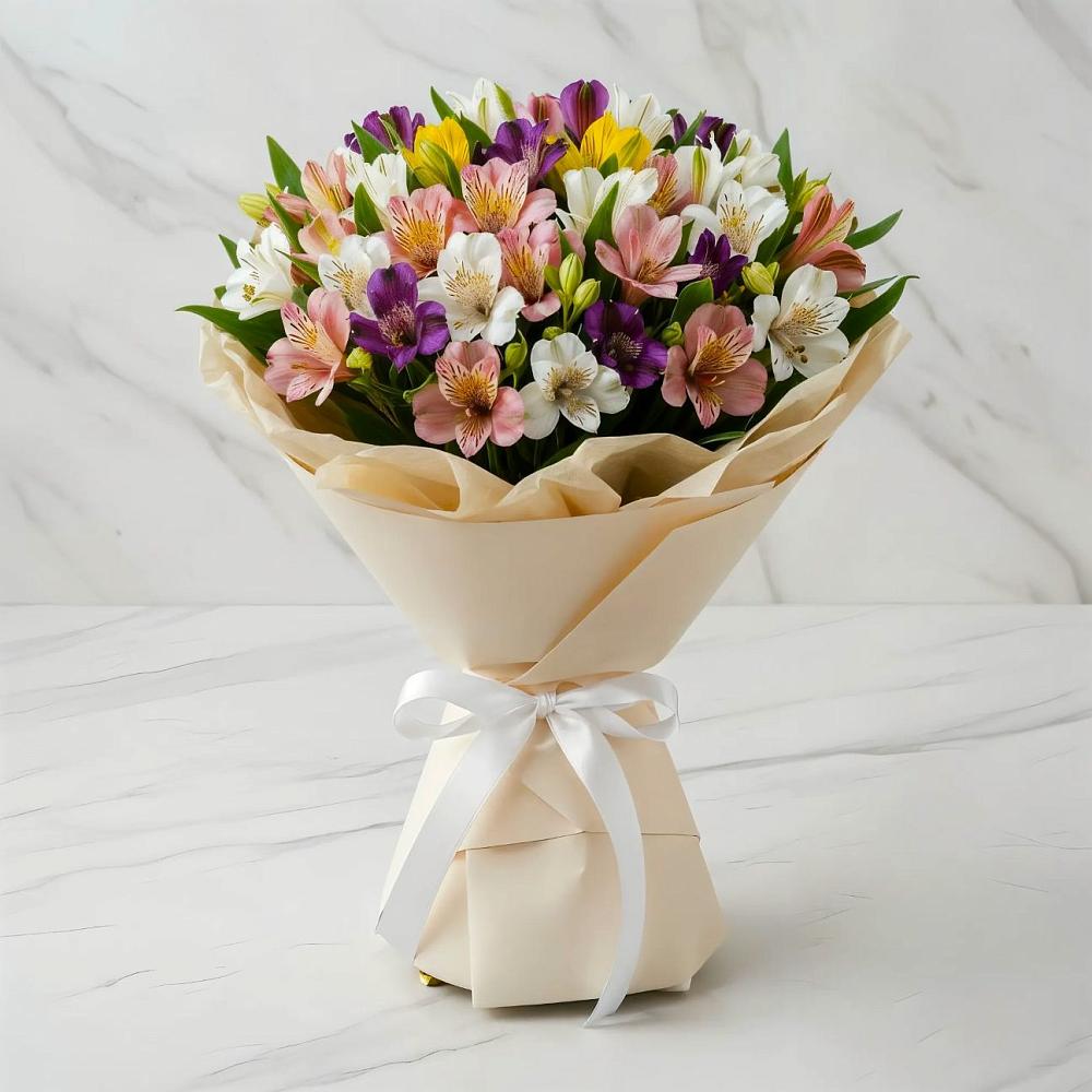 Букет цветов из: Альстромерии в Зеленой Роще