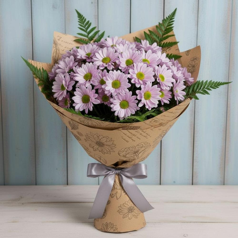 Букет цветов из: Хризантемы в Зеленой Роще
