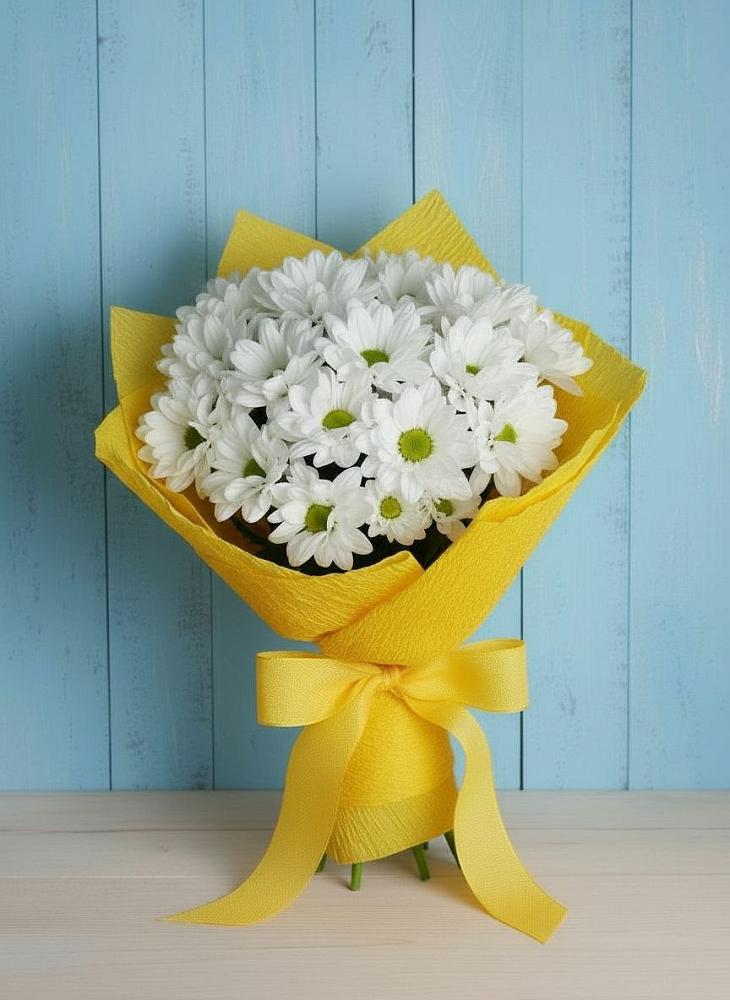 Букет цветов из: Хризантемы в Зеленой Роще