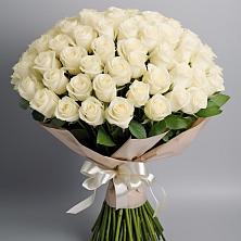 Букет 101 беля роза Белоснежка в Зеленой Роще