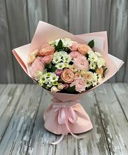 Букет цветов из:  Гвоздики, Розы и Хризантемы в Зеленой Роще
