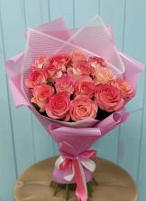 Букет 15 Розовых роз Равель в Зеленой Роще